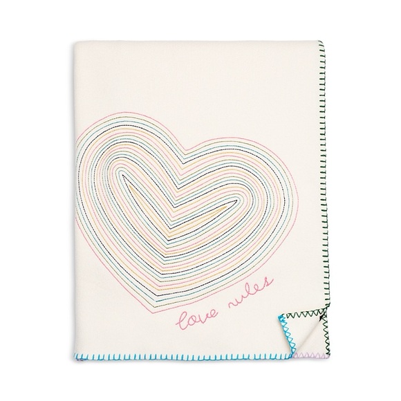 Kerri Rosenthal Other - Aqua x Kerri Rosenthal Love Rules Embroidered Throw Blanket and Pillow